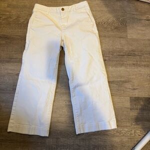 Massimo Dutti white Wide-Leg crop Pants